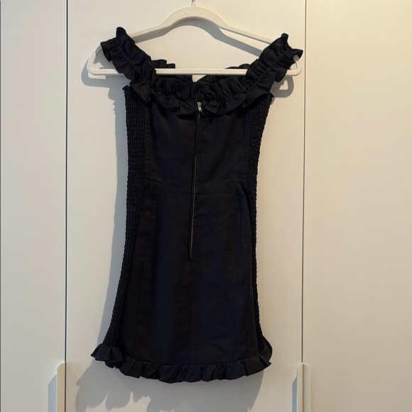 Reformation Black Ruffle Mini Dress - Picture 3 of 5